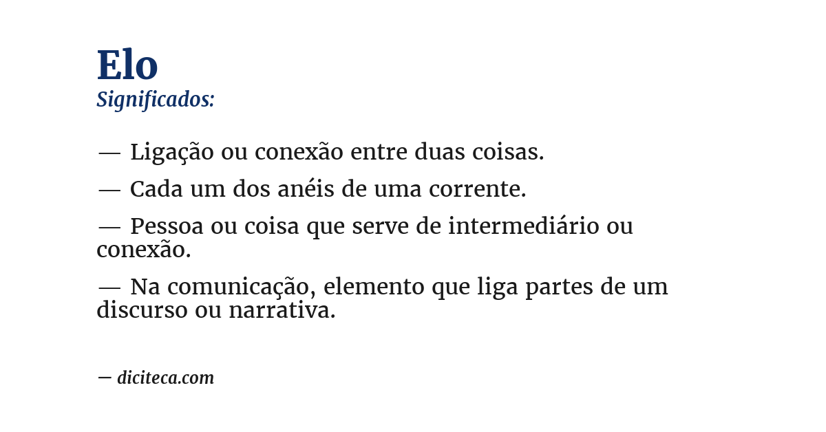 Significado de elo