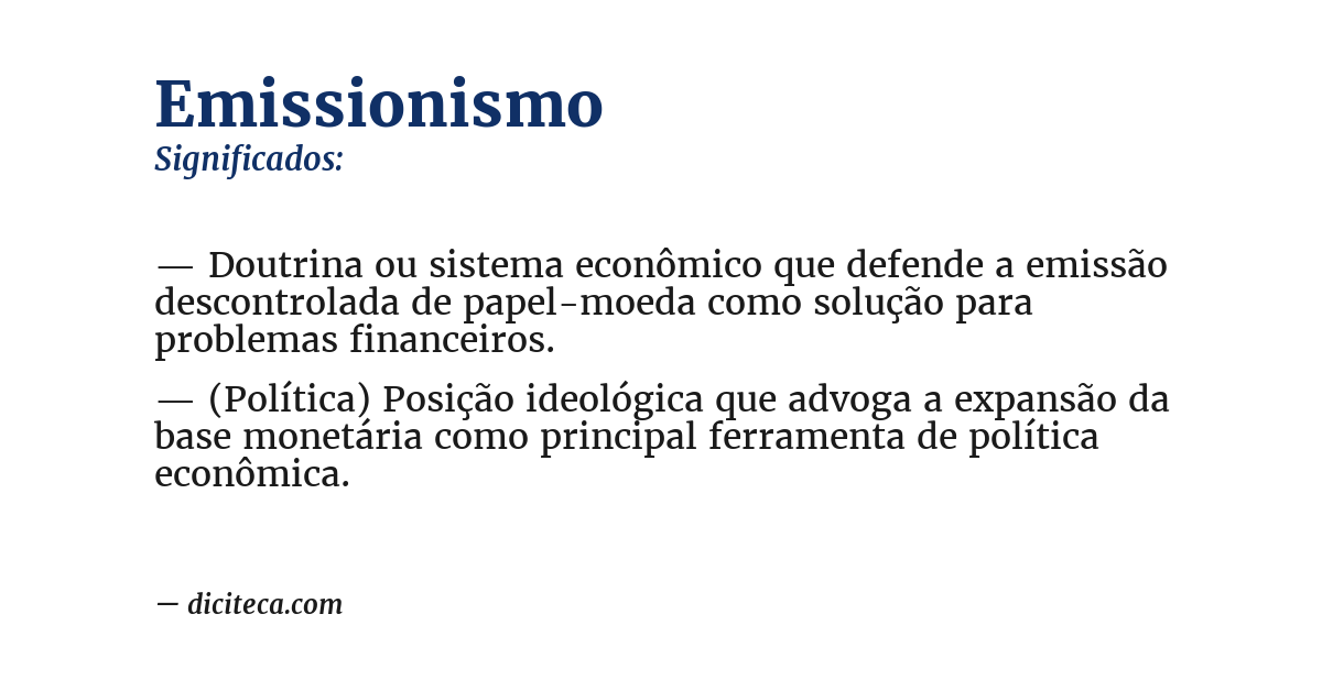 Significado de emissionismo