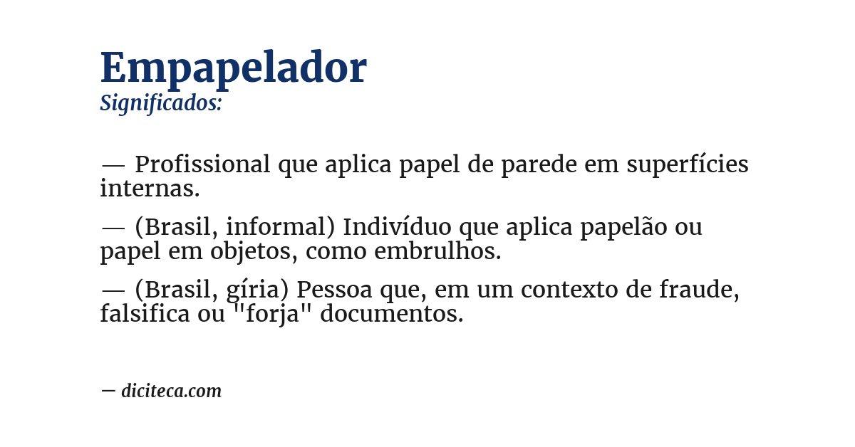 Significado de empapelador