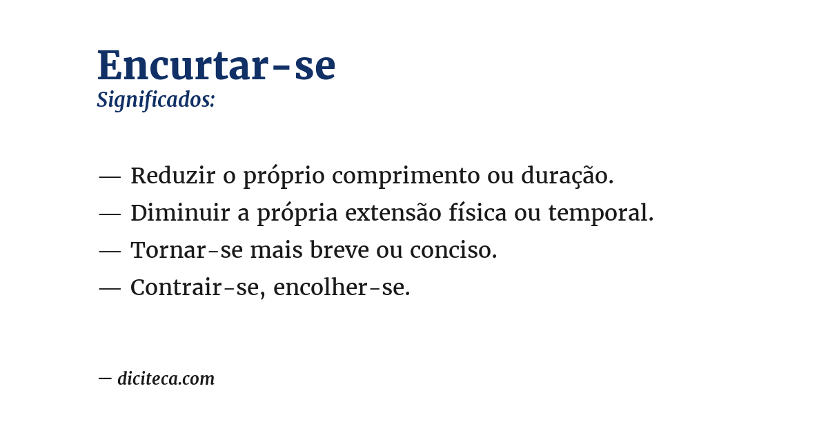Significado de encurtar-se