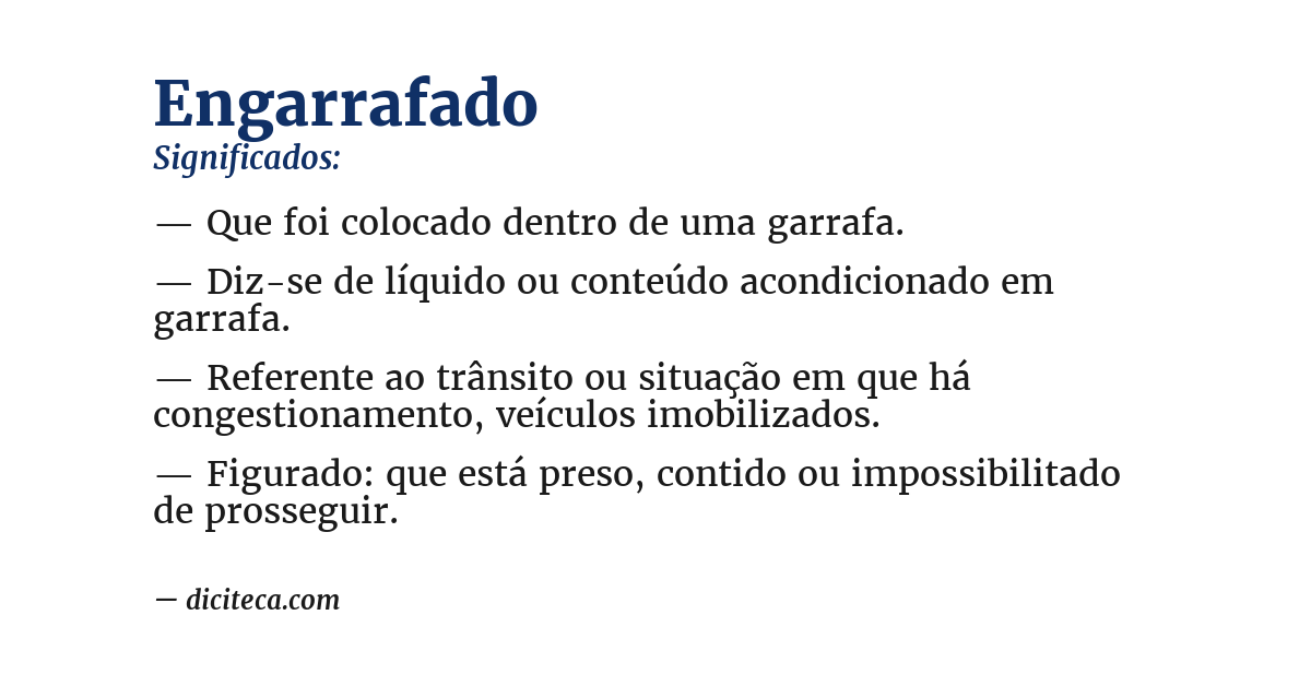 Significado de engarrafado