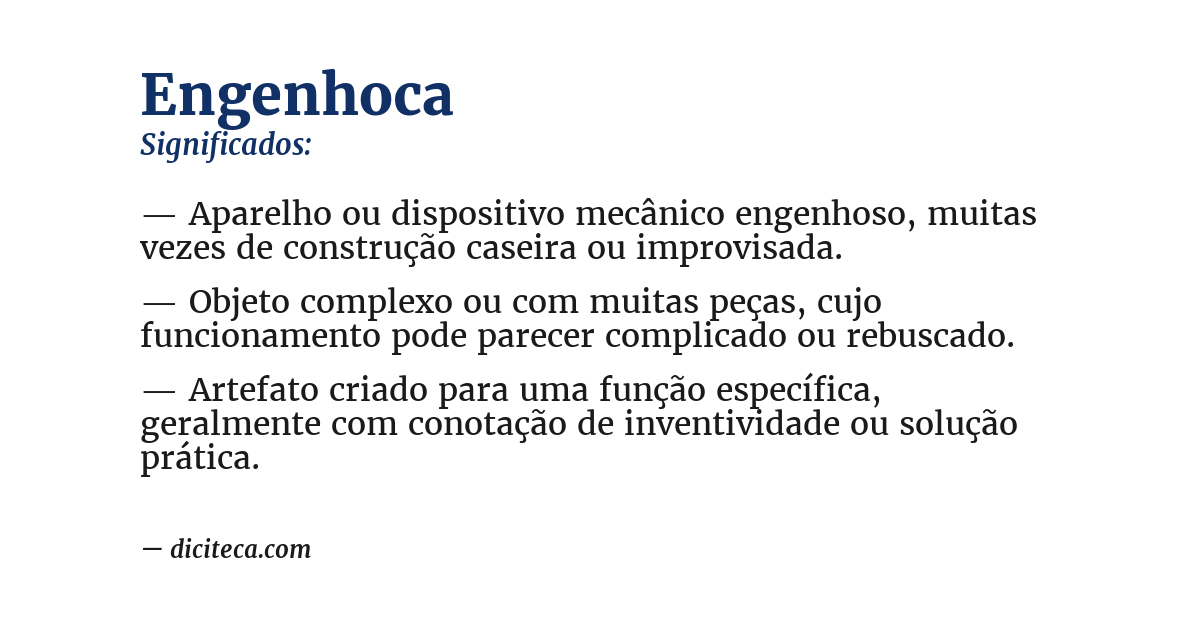 Significado de engenhoca