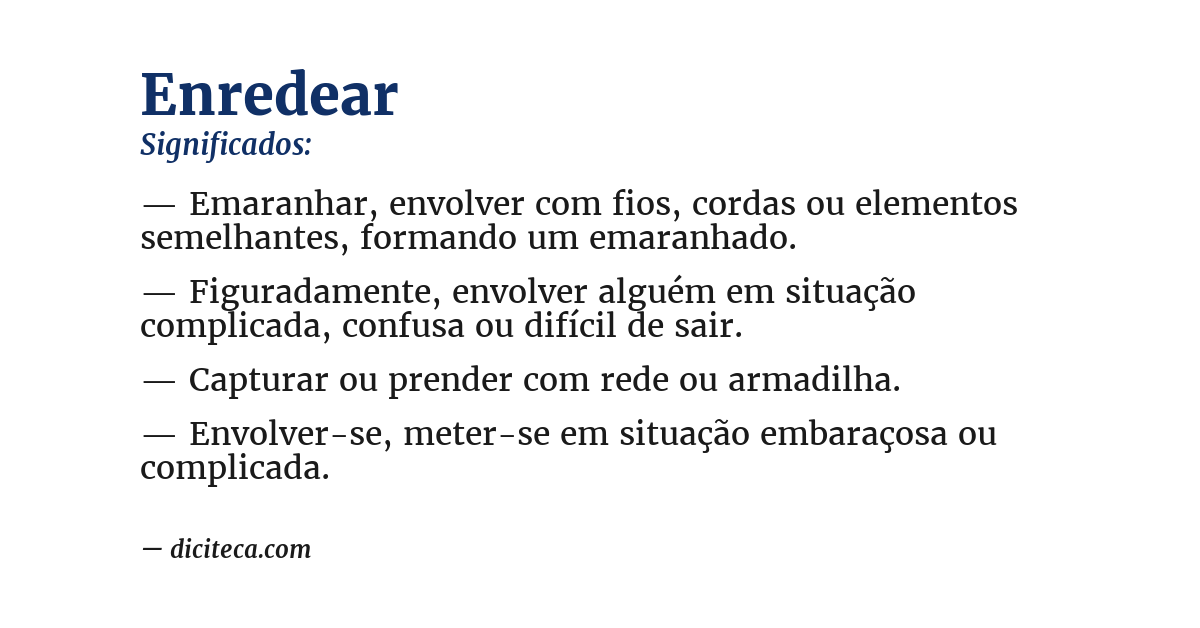 Significado de enredear