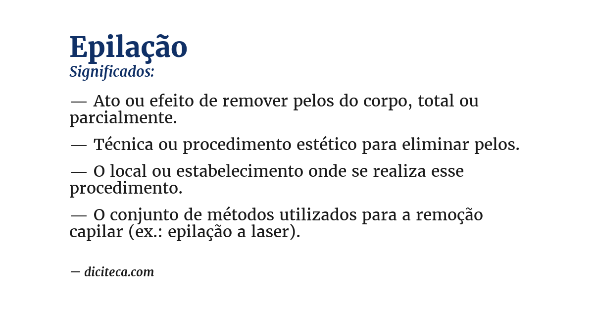 Significado de epilação