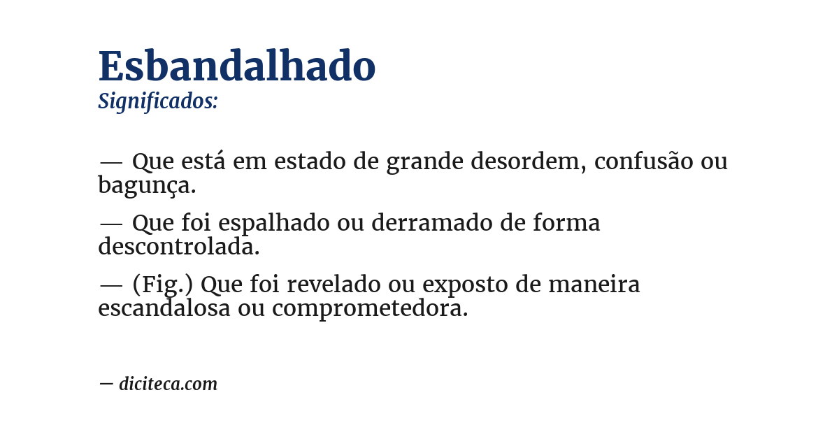 Significado de esbandalhado