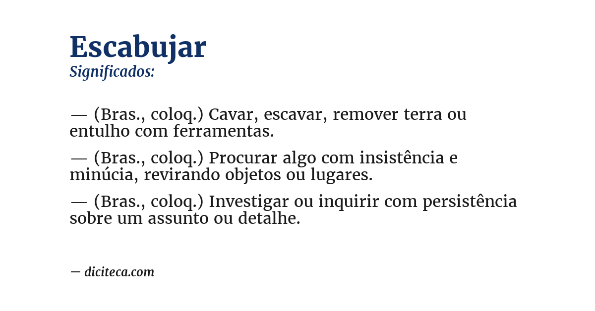Significado de escabujar