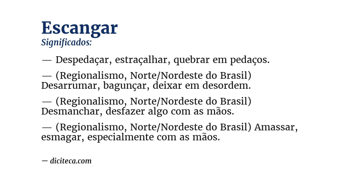 Significado de escangar