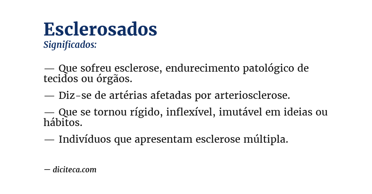 Significado de esclerosados