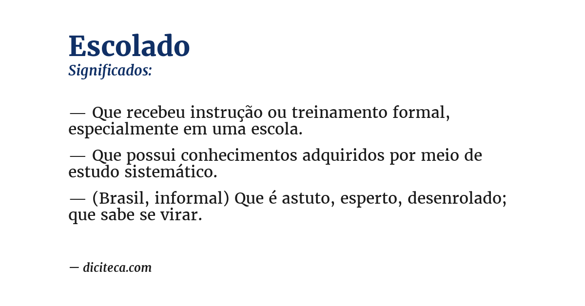 Significado de escolado