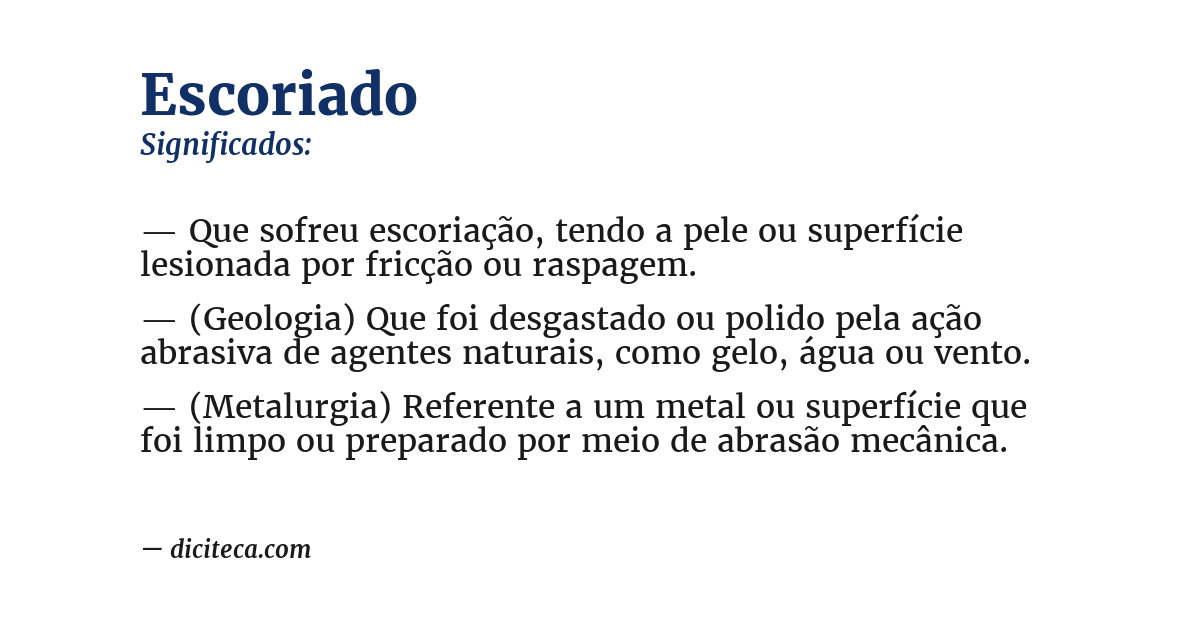 Significado de escoriado