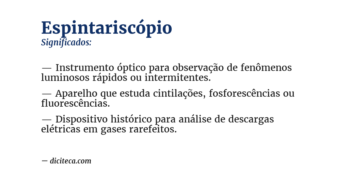 Significado de espintariscópio