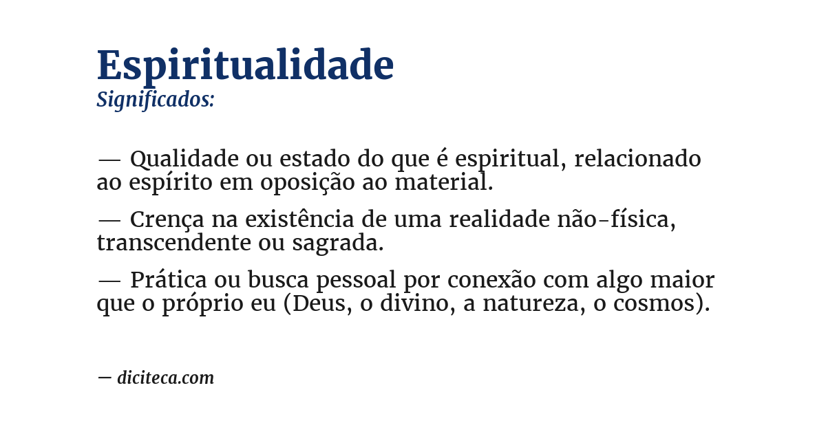 Significado de espiritualidade