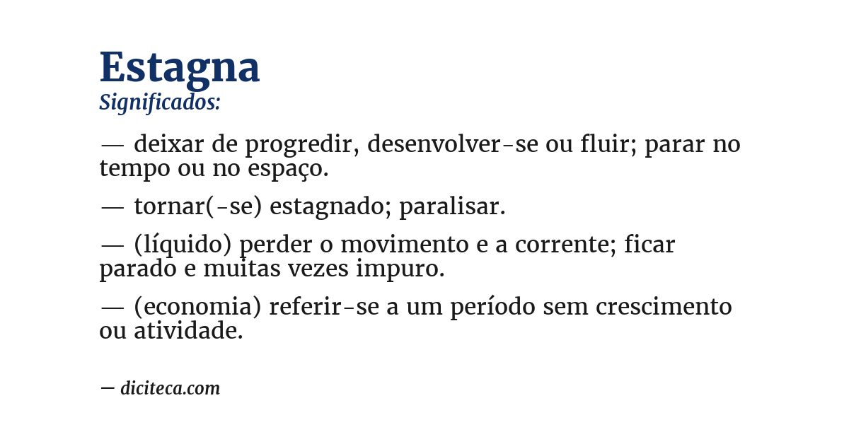Significado de estagna