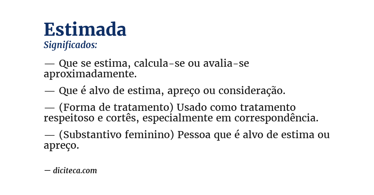 Significado de estimada