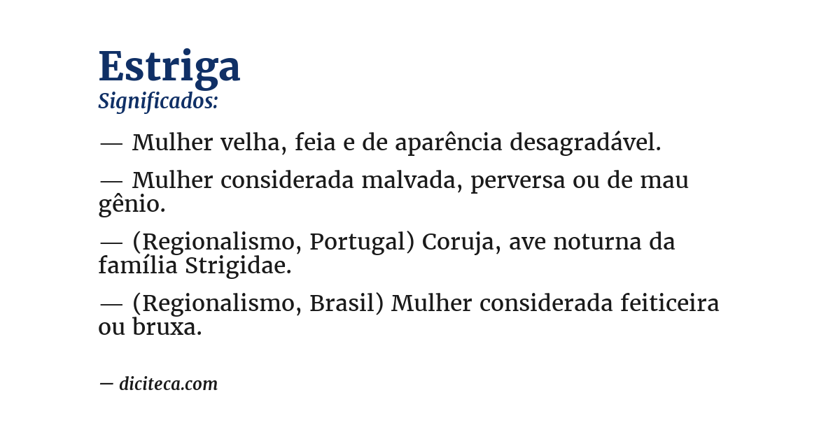 Significado de estriga
