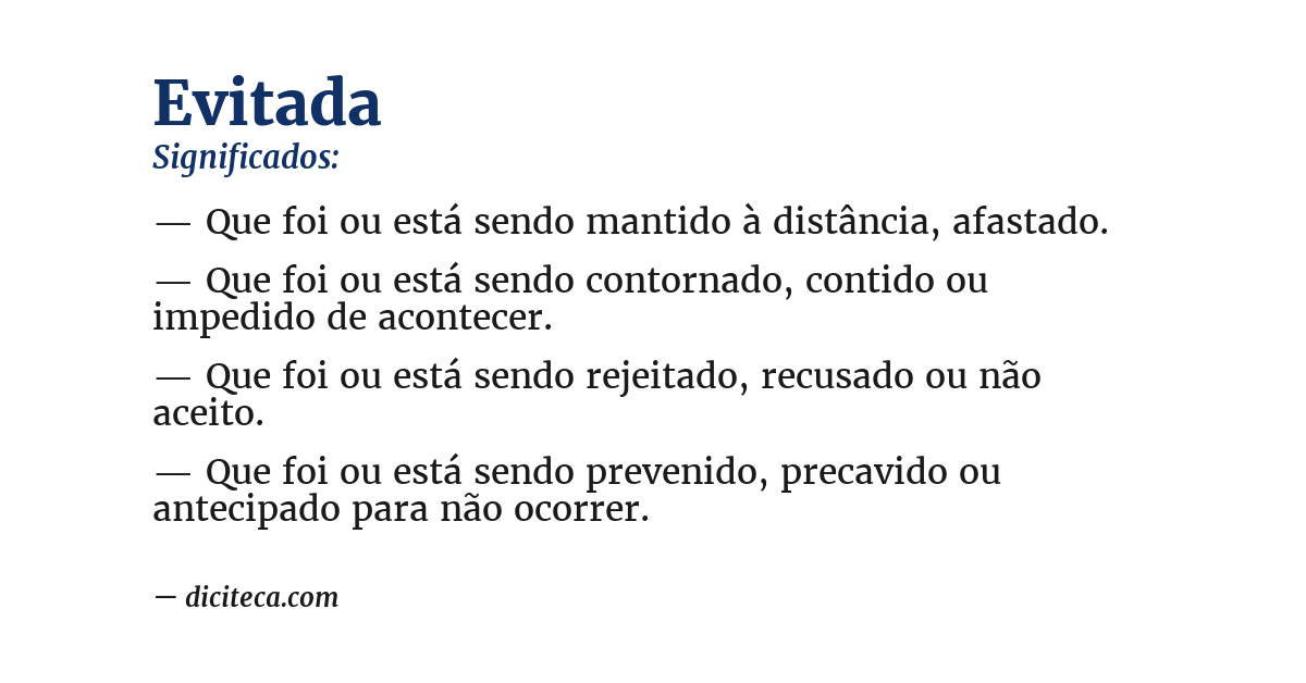 Significado de evitada
