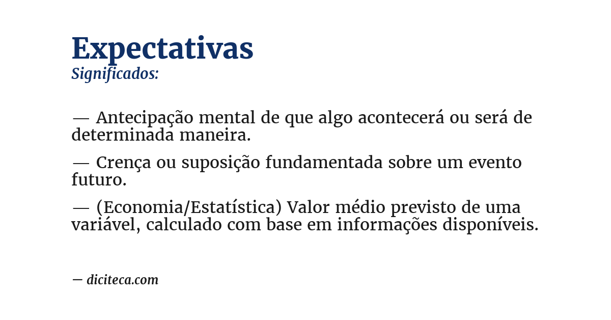 Significado de expectativas