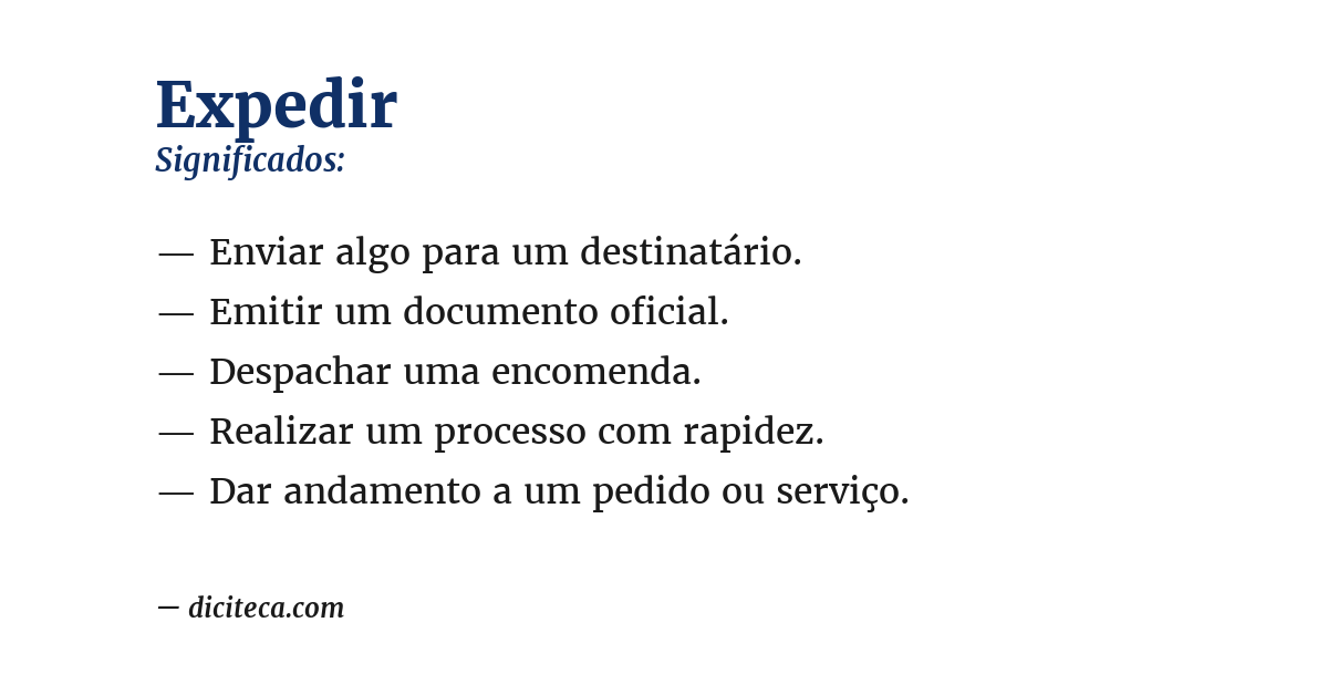 Significado de expedir