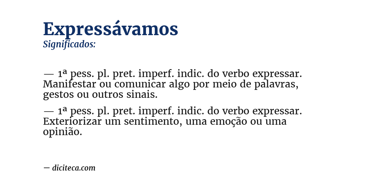 Significado de expressávamos