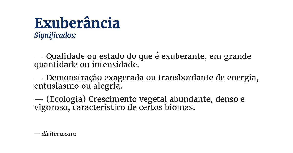 Significado de exuberância