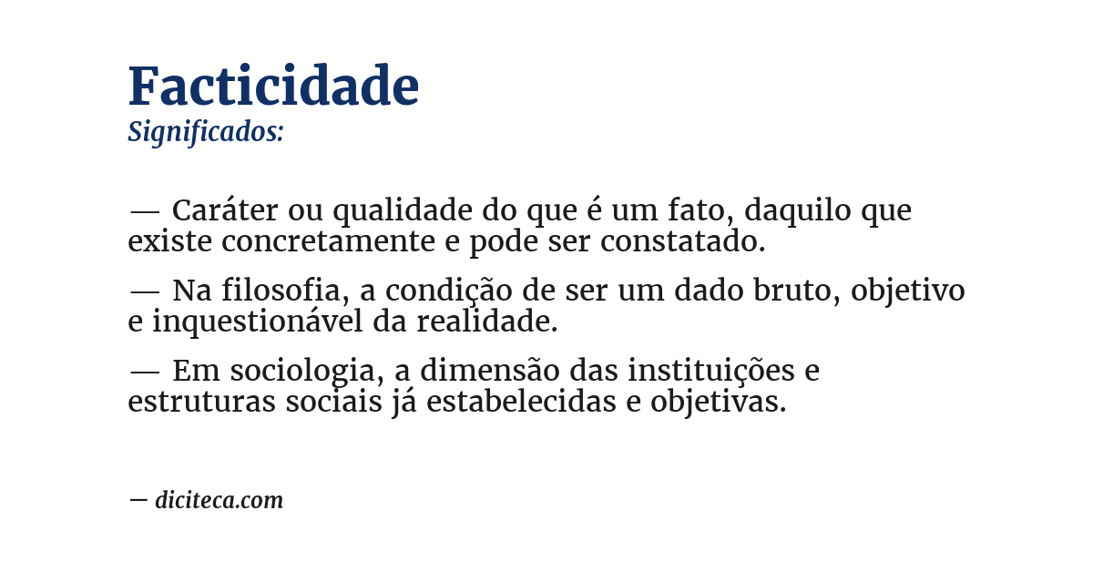 Significado de facticidade