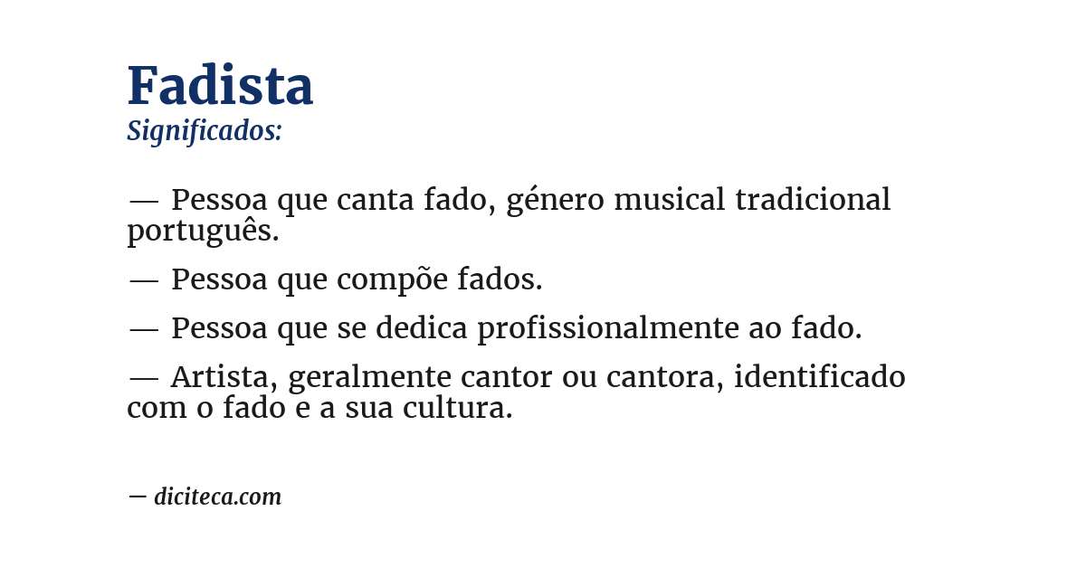 Significado de fadista