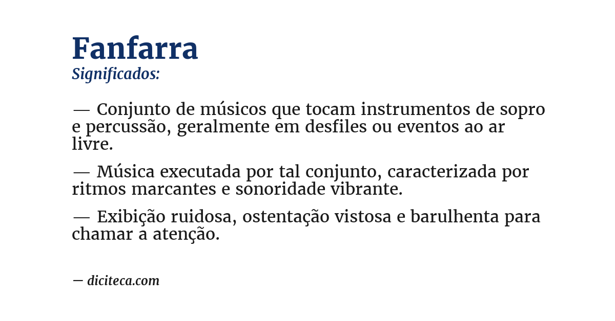 Significado de fanfarra