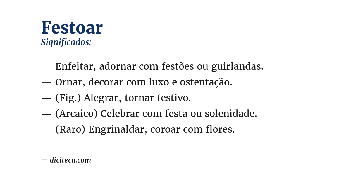 Significado de festoar