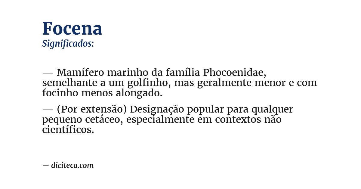 Significado de focena