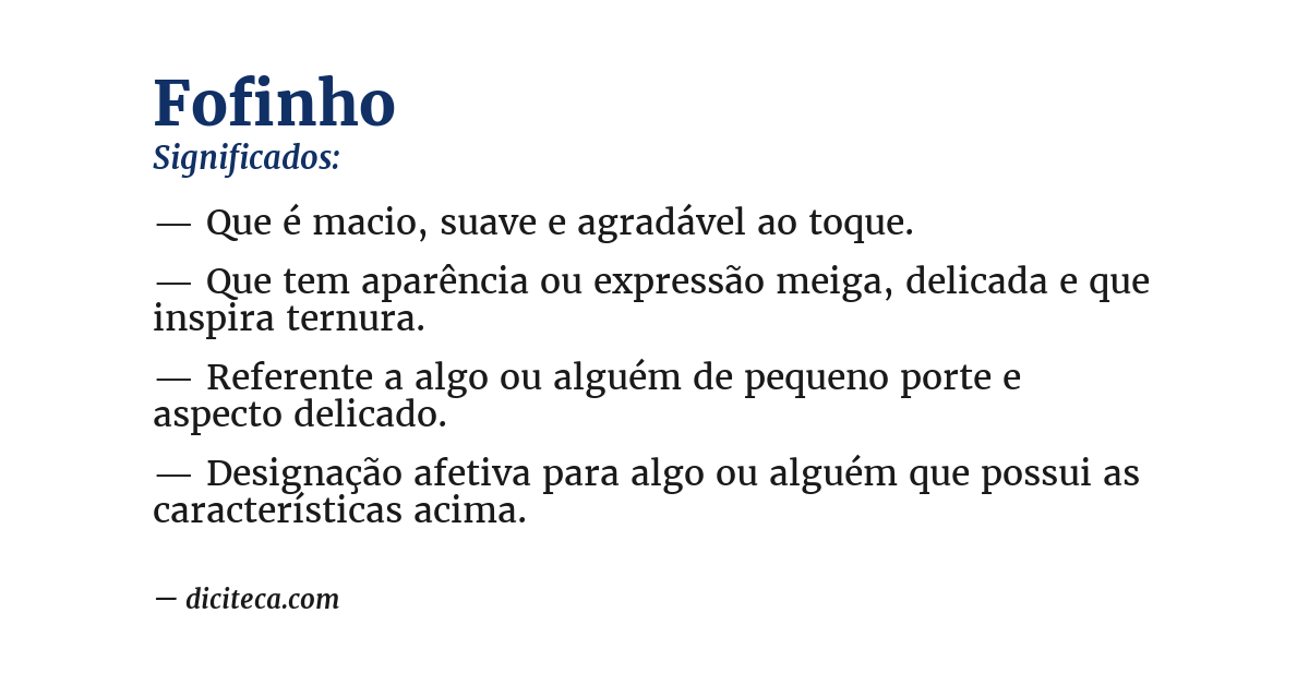 Significado de fofinho