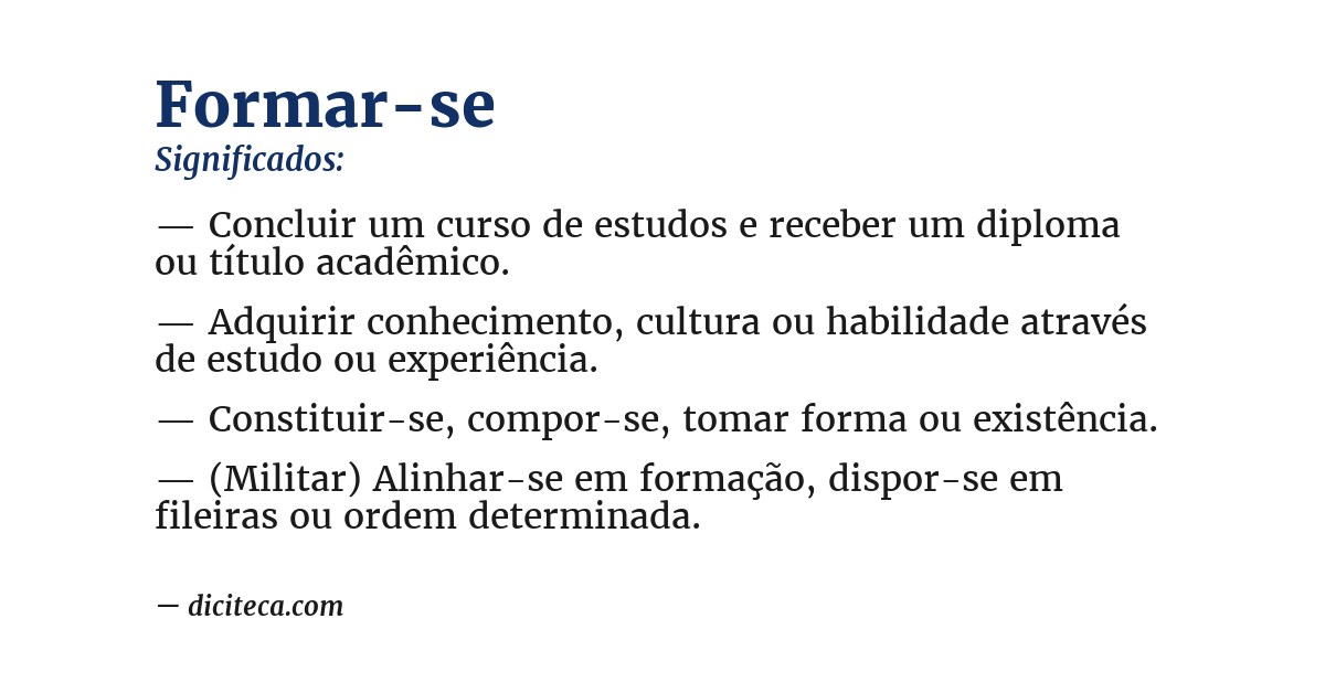 Significado de formar-se