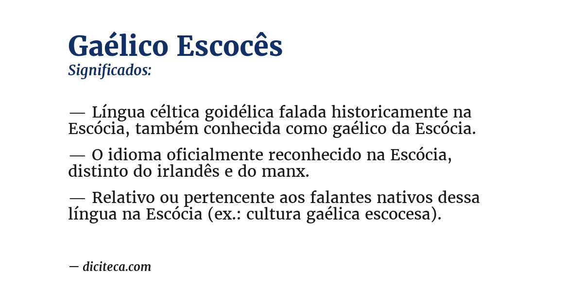 Significado de gaélico escocês
