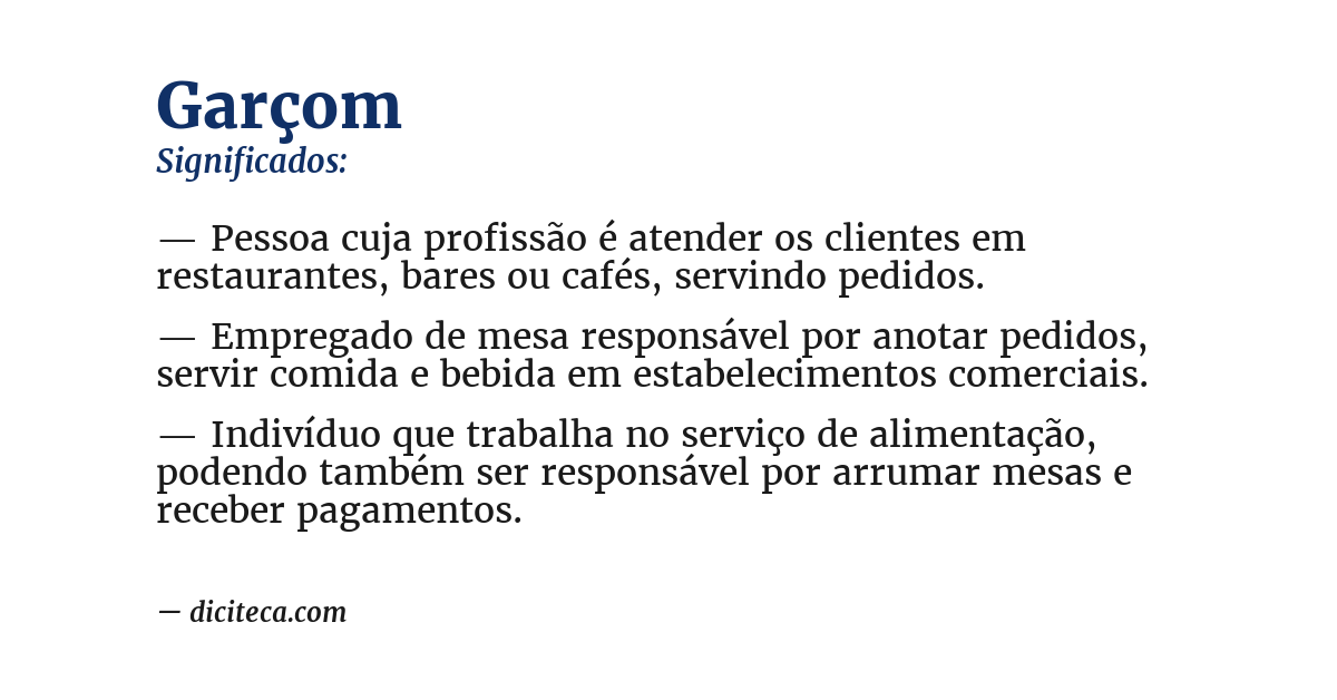 Significado de garçom