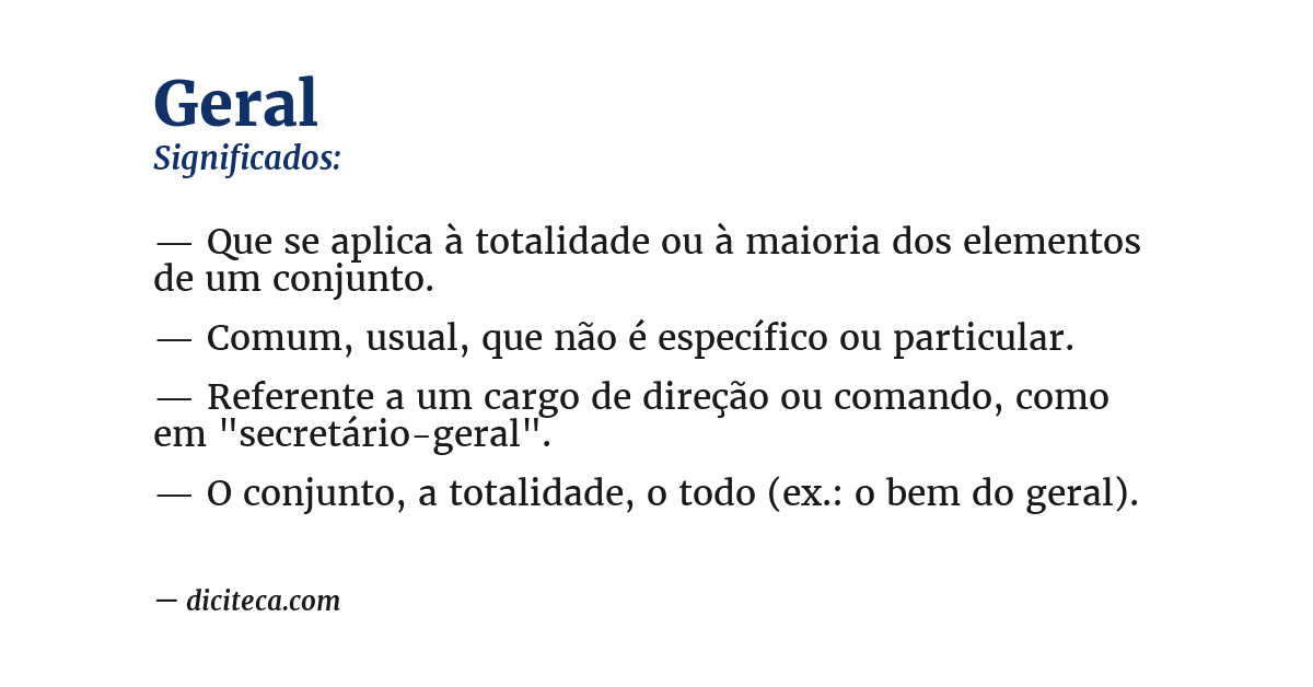 Significado de geral