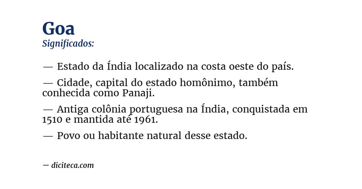 Significado de goa