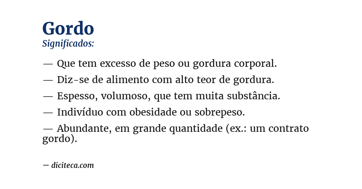 Significado de gordo