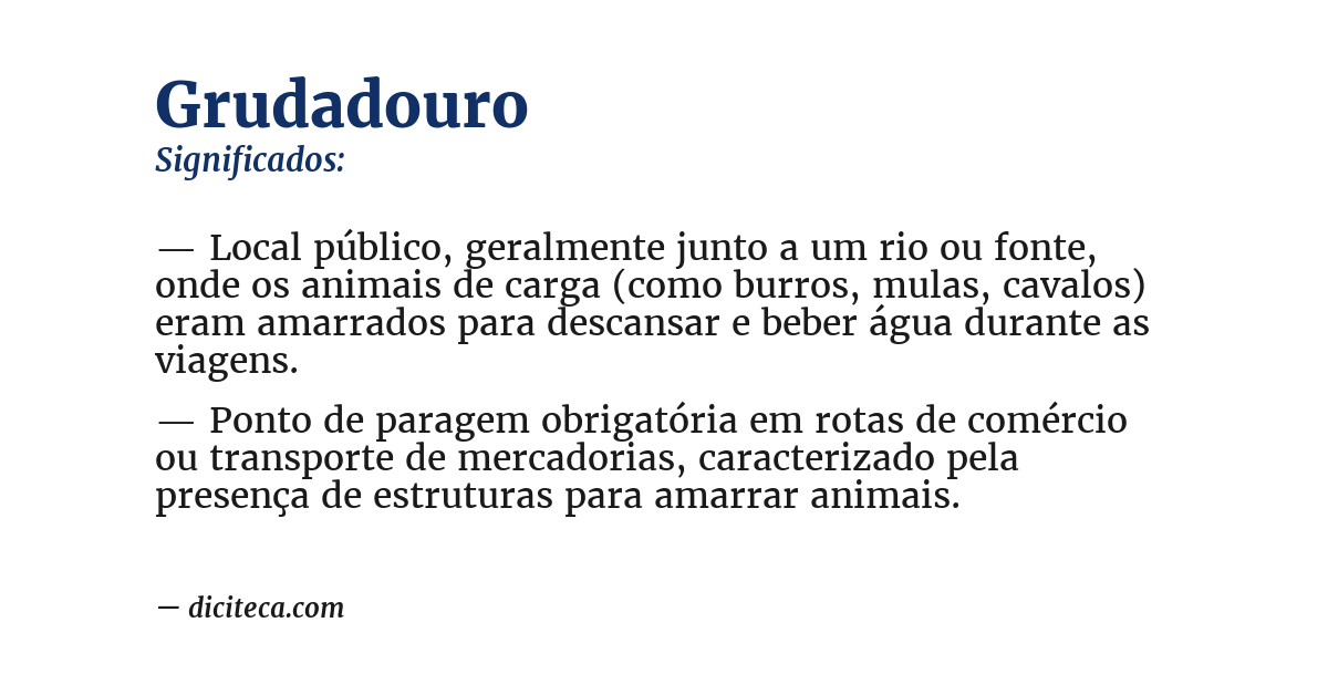 Significado de grudadouro