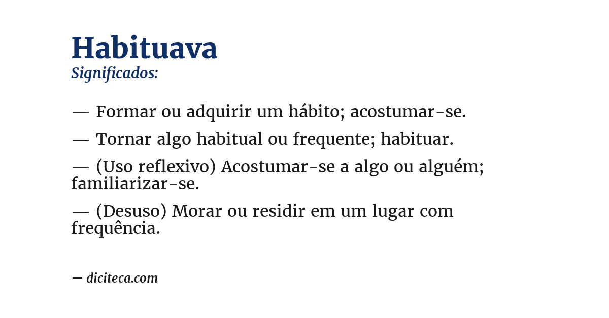 Significado de habituava