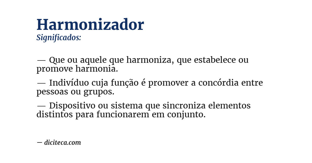 Significado de harmonizador