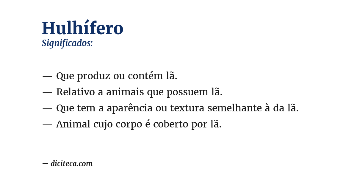 Significado de hulhífero