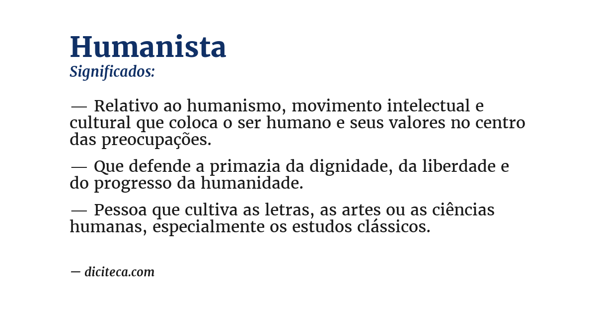 Significado de humanista