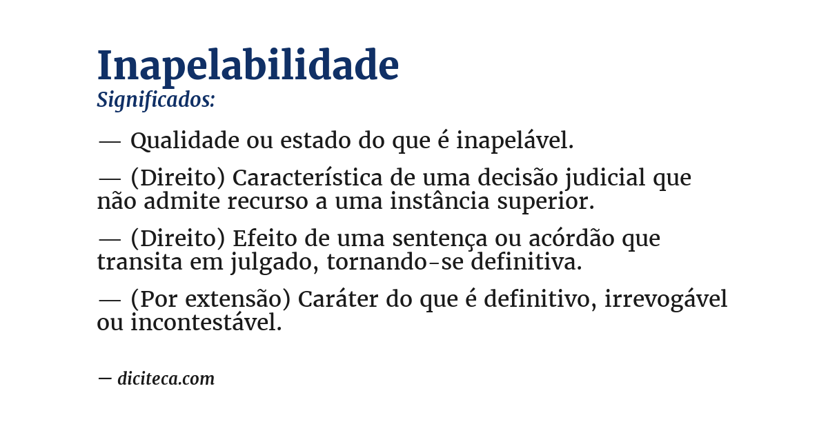 Significado de inapelabilidade