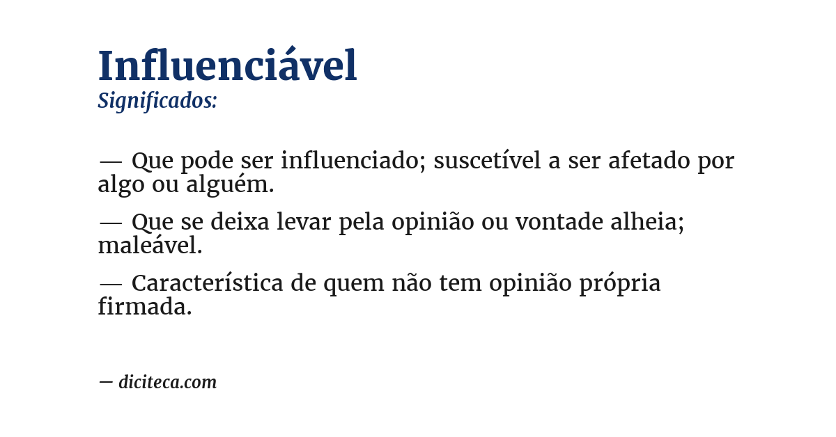 Significado de influenciável