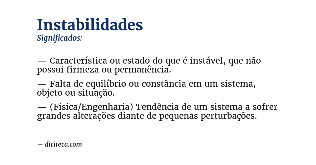 Significado de instabilidades