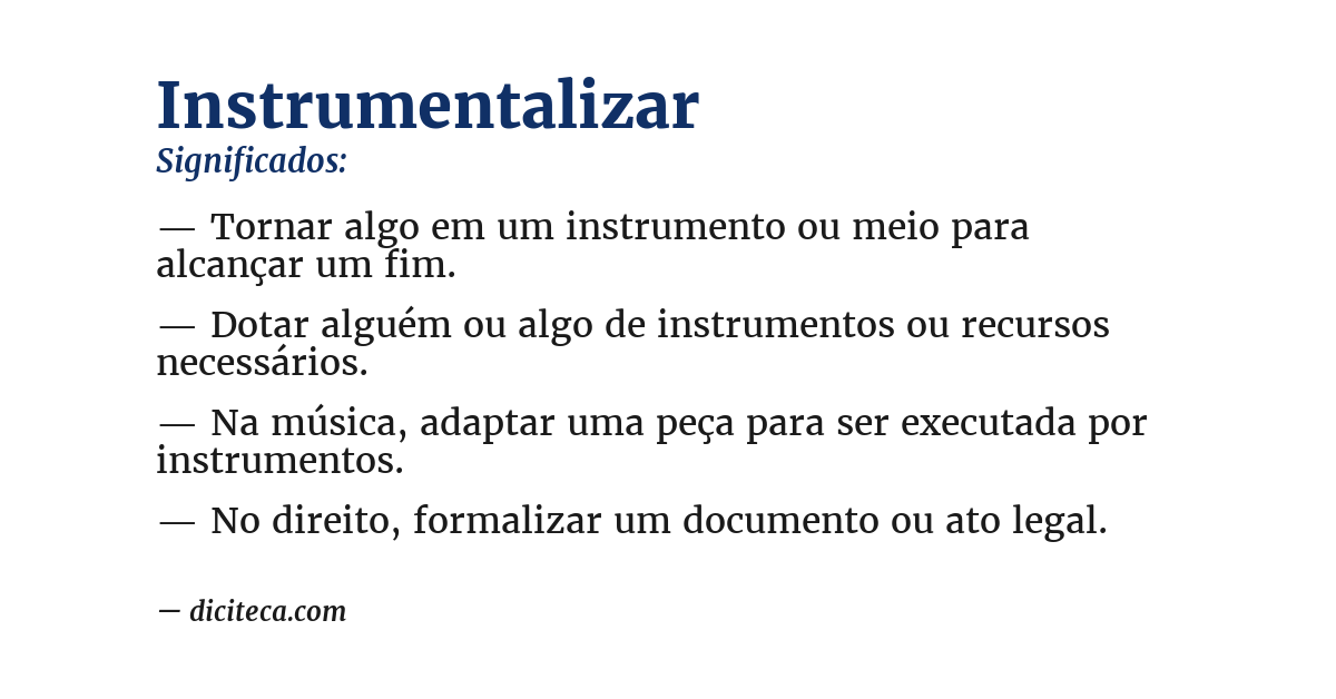 Significado de instrumentalizar