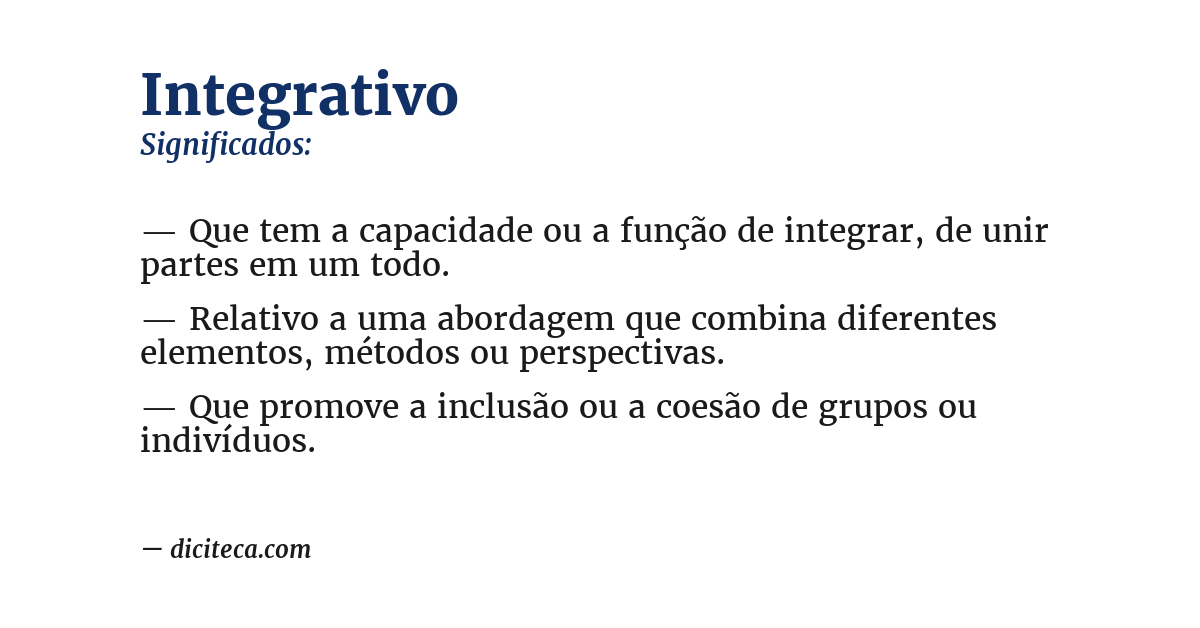 Significado de integrativo
