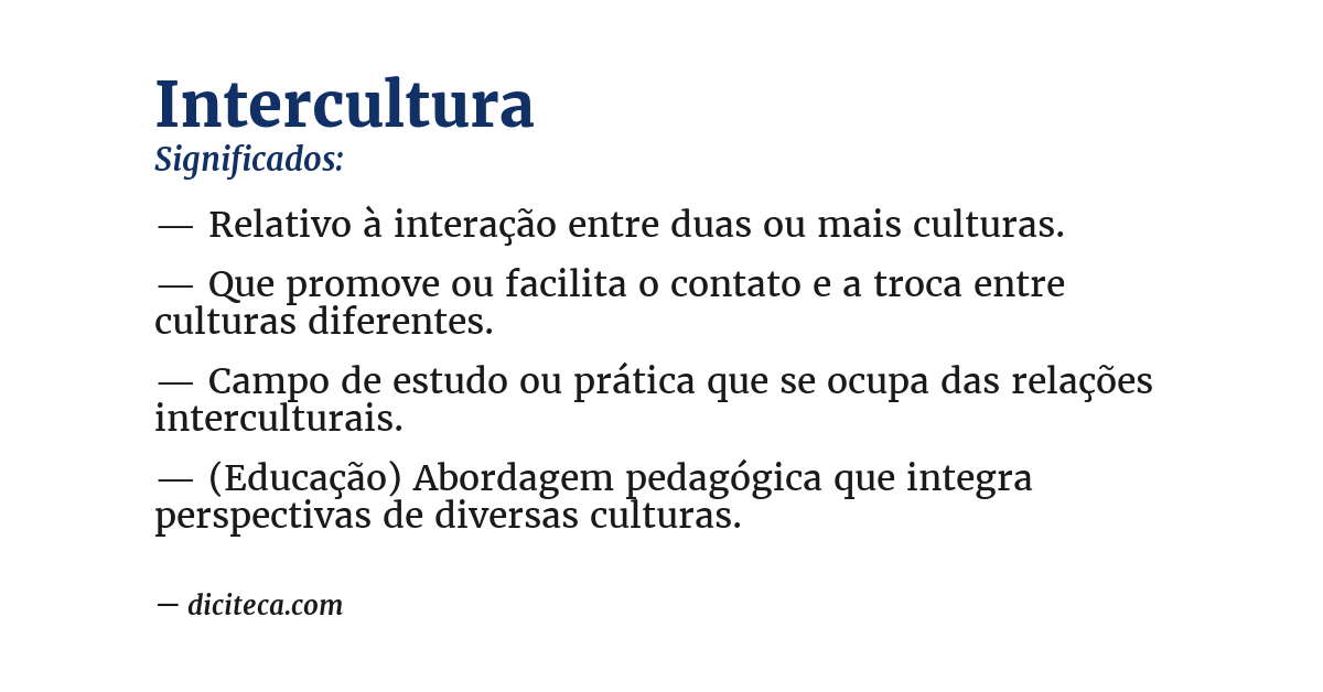 Significado de intercultura