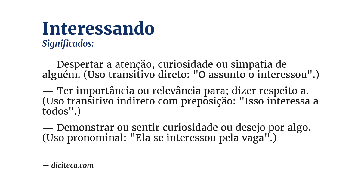 Significado de interessando