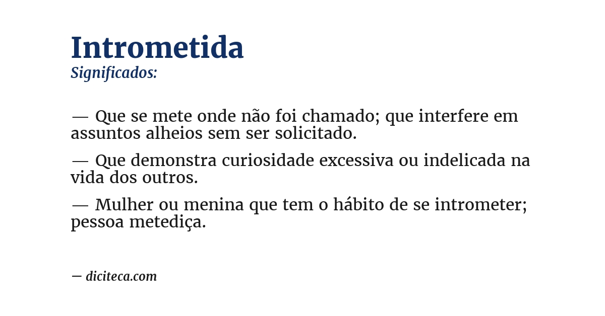 Significado de intrometida