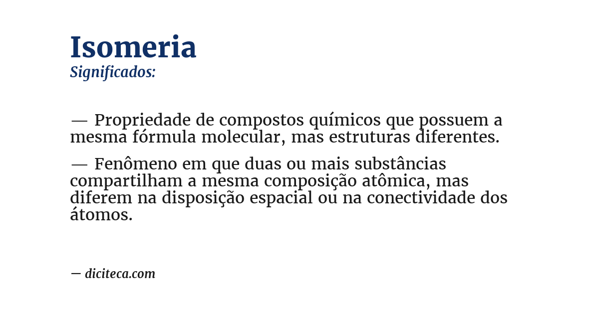 Significado de isomeria